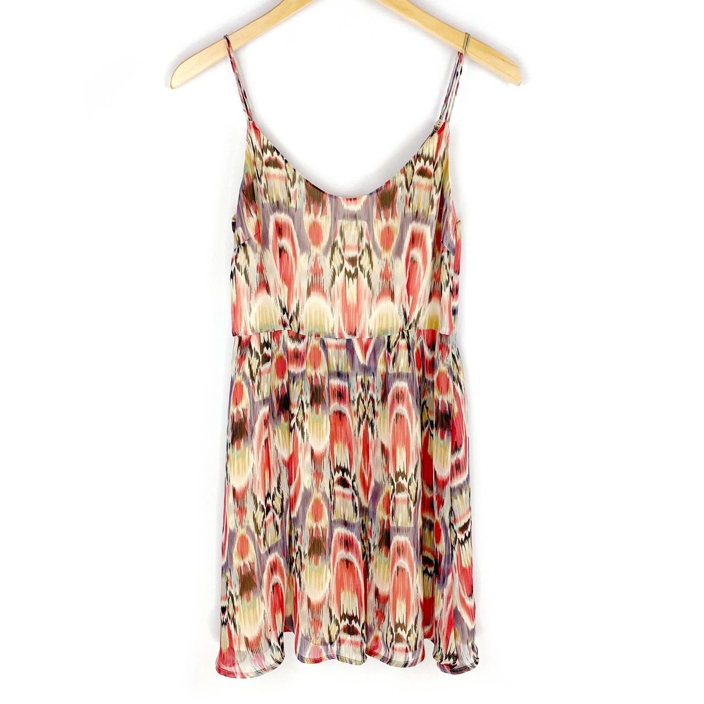 BB Dakota Heller Dress Colorful Sheer Chiffon Mini Sleeveless Summer 2